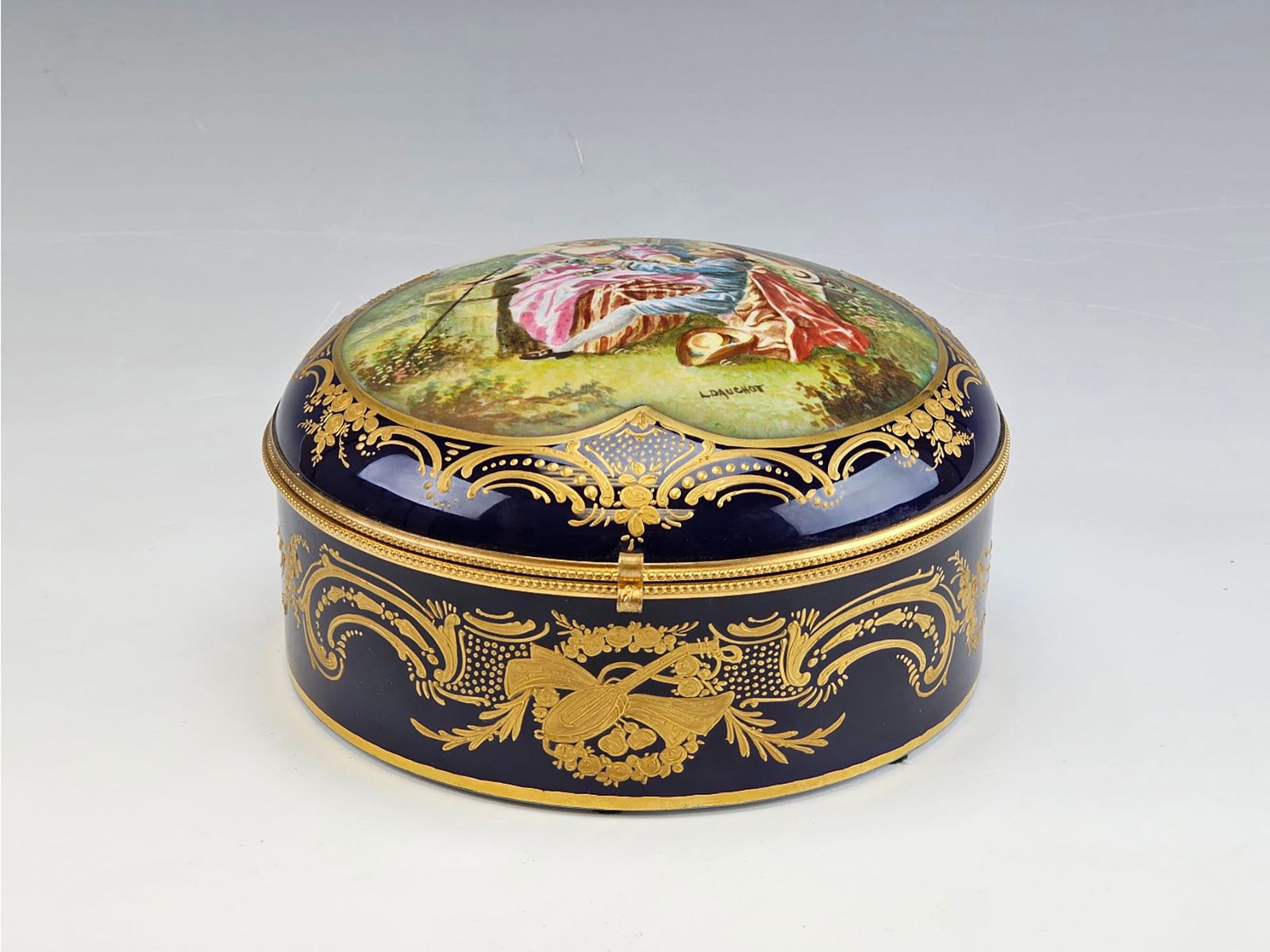 LARGE ANTIQUE FRENCH SEVRES PORCELAIN BRONZE BOX (1 of 7)