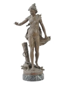 FRENCH METAL SCULPTURE SIGNED ERNEST JUSTIN FERRAND