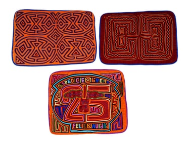 MOLA TEXTILE PANELS GUNA WOMEN FROM PANAMA OR COLOMBIA