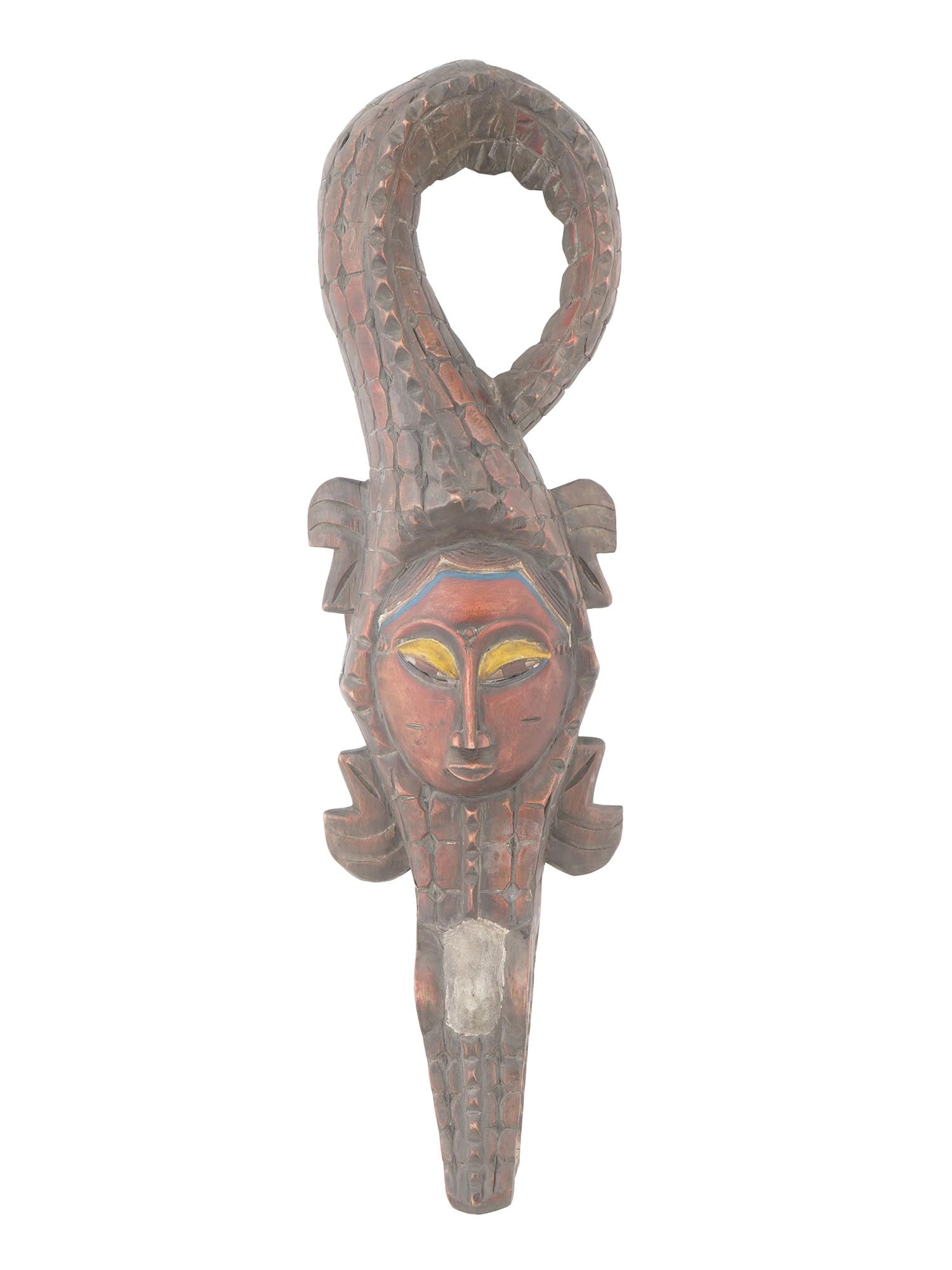 WEST AFRICA IVORY COAST GURO CARVED WOOD WARRIOR MASK (1 of 9)