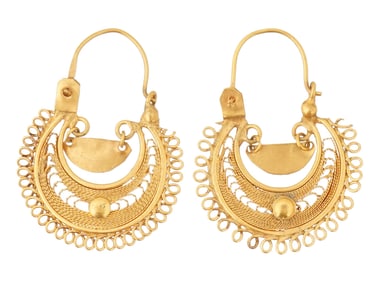 PAIR OF ANCIENT GREEK STYLE GOLD EARRINGS