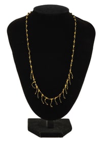 ANCIENT ROMAN GOLD AND GLASS NECKLACE 100 TO 300 AD