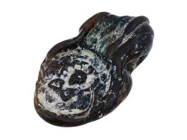 ANCIENT BYZANTINE GLASS PENDANT WITH JESUS CHRIST