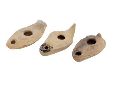 ANCIENT ROMAN EMPIRE UNGLAZED TERRACOTTA OIL LAMPS