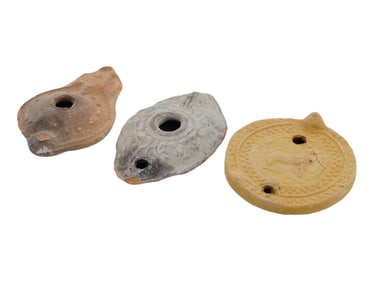ANCIENT ROMAN EMPIRE UNGLAZED TERRACOTTA OIL LAMPS