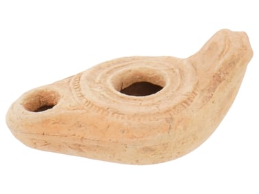 ANCIENT BYZANTINE TERRACOTA OIL LAMP 300 TO 600 AD