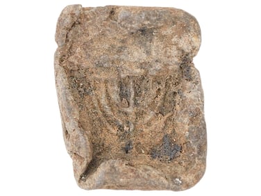 ANCIENT ROMAN JUDAICA MENORAH LEAD SEAL 100 TO 300 AD