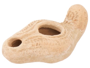ANCIENT BYZANTINE TERRACOTTA OIL LAMP 300 TO 600 AD