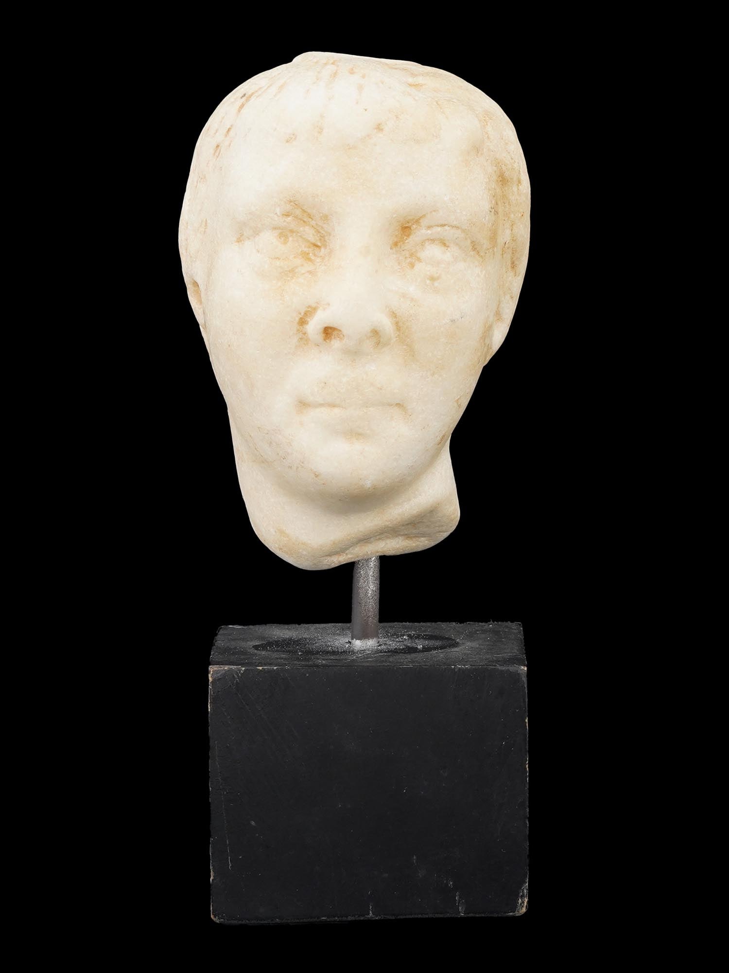 ANCIENT 100 TO 300 AD ROMAN MARBLE MALE HEAD (1 of 8)