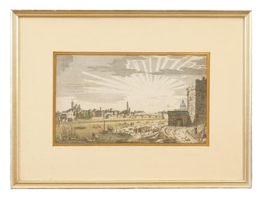 HAND COLOR OPTICAL ENGRAVING AFTER BASSET PAUL ANDRE