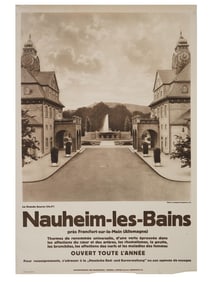VINTAGE GERMAN TRAVEL POSTER SPA IN NAUHEIM IN FRENCH