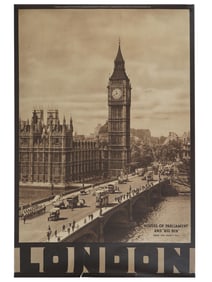 VTG ENGLISH ADVERTISING POSTER HOUSE PARLIAMENT BIG BEN