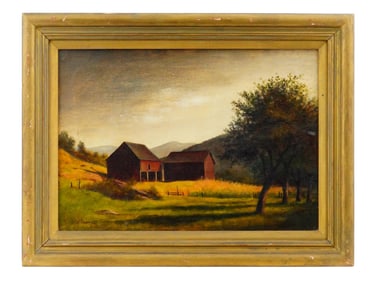 AMERICAN RURAL OIL PAINTING BY STANLEY WILLIAM CRANE
