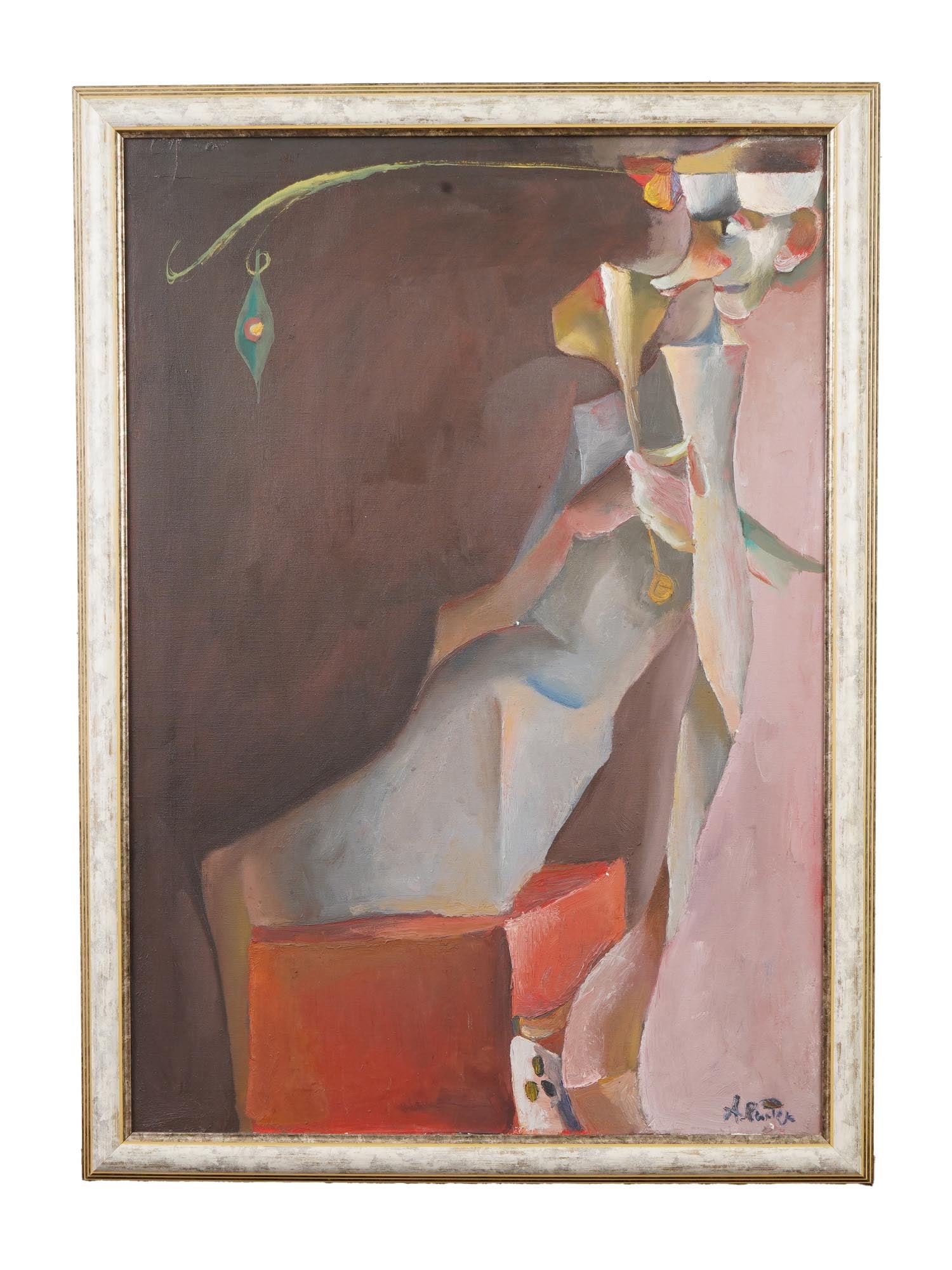 ALEXANDER RICHTER CONTEMPORARY UKRAINIAN OIL PAINTING: Alexander Richter, Ukrainian, born 1939, an oil painting on canvas depicting a Surreal composition. Signed lower right. Framed. Alexander Richter is a Contemporary Ukrainian and American artist and po