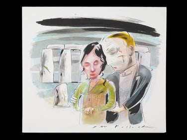 IAN POLLOCK BRITISH ILLUSTRATION WATERCOLOR PAINTING