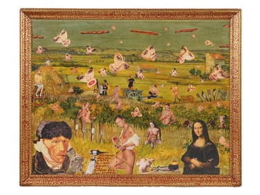 MODERN MIXED MEDIA COLLAGE ARTWORK MAX FRESHMAN