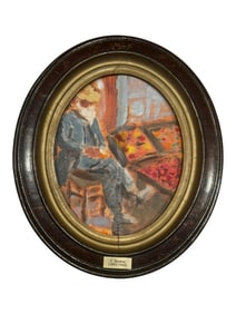 SIGNED CHAIM SOUTINE OIL ON CARDBOARD PAINTING