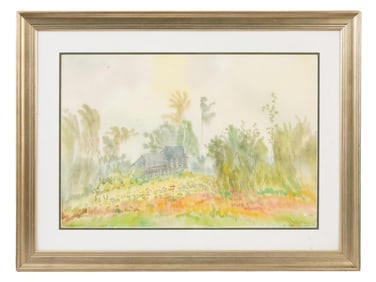 RUSSIAN PAINTING BY BORIS SVESHNIKOV VILLAGE SCENE