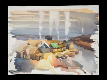 RUSSIAN WATERCOLOR PAINTING BY VLADIMIR ZOLOTOV