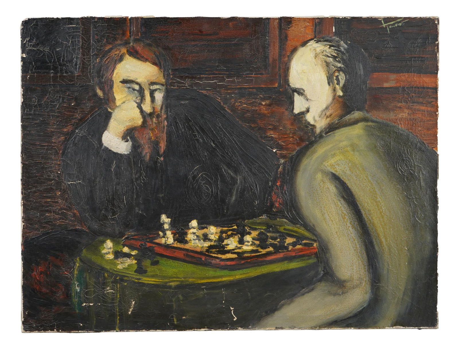 ATTR GEORGY NISSKY RUSSIAN GENRE OIL PAINTING (1 of 6)