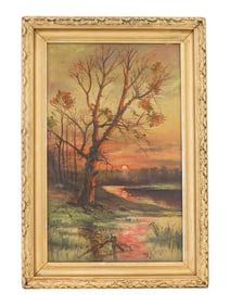 JULIUS VON KLEVER RUSSIAN LANDSCAPE OIL PAINTING