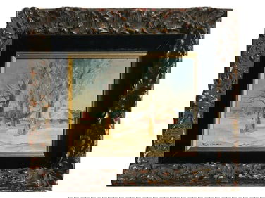 RUSSIAN WINTER LANDSCAPE OIL PAINTING SIGNED SURIKOV