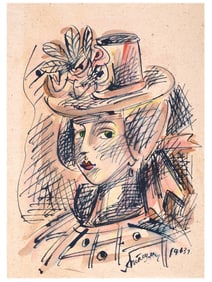 RUSSIAN FEMALE PORTRAIT PAINTING BY ALEXANDER TYSHLER