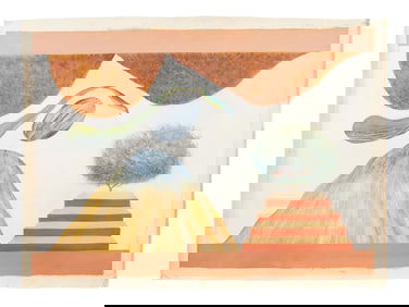 MID CENTURY INDIAN PAINTING SIGNED J. SWAMINATHAN