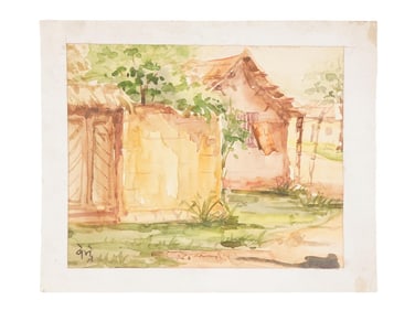 MID CENTURY INDIAN PAINTING SIGNED N. S. BENDRE