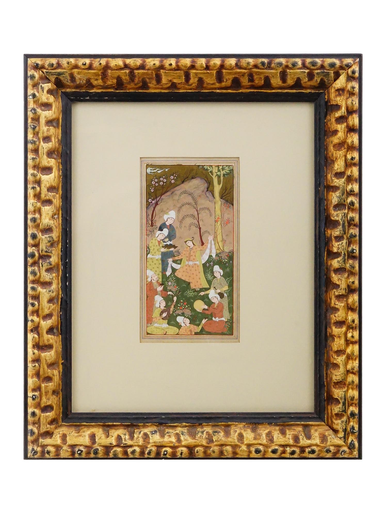 ANTIQUE PERSIAN MINIATURE PAINTING OF GARDEN GATHERING (1 of 4)