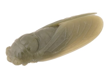 RUSSIAN CARVED NEPHRITE JADE FIGURINE OF A CICADA