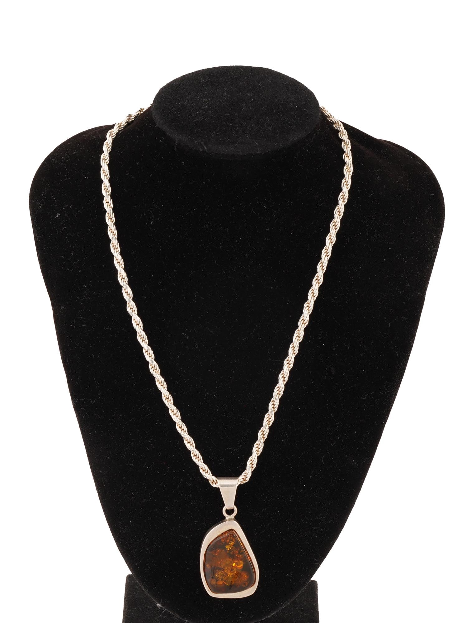 STERLING SILVER NECKLACE WITH BALTIC AMBER PENDANT (1 of 8)