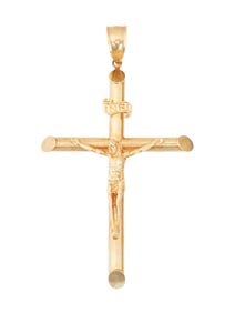 LARGE GILDED STERLING SILVER CRUCIFIX PENDANT