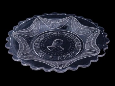 ANTIQUE AMERICAN GLASS PLATE PRESIDENT JAMES A GARFIELD