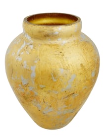 ANTIQUE GOLD LEAF AND SILVER LEAF OVER GLASS VASE
