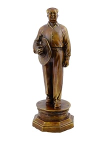 CHINESE COMMUNIST BRONZE SCULPTURE OF MAO ZEDONG