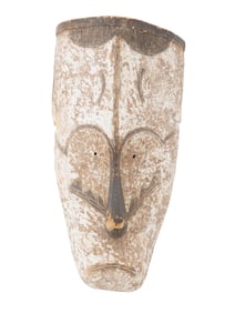 AFRICAN HAND CARVED WOODEN FANG MASK FROM GABON