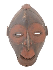 AFRICAN CARVED WOODEN SONGYE KIFWEBE MASK FROM CONGO