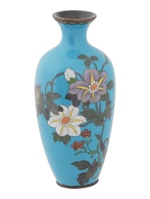 ANTIQUE JAPANESE MEIJI ERA CLOISONNE ENAMEL VASE