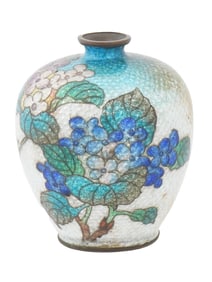 ANTIQUE JAPANESE GINBARI CLOISONNE ENAMEL VASE