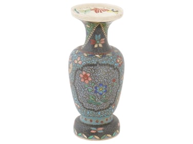 ANTIQUE JAPANESE PORCELAIN CLOISONNE ENAMEL VASE C 1900