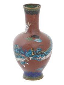 19TH CENTURY JAPANESE DRAGON CLOISONNE ENAMEL VASE