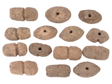 ANCIENT PREHISTORIC WESTERN ASIATIC CLAY BEADS 6000 BC