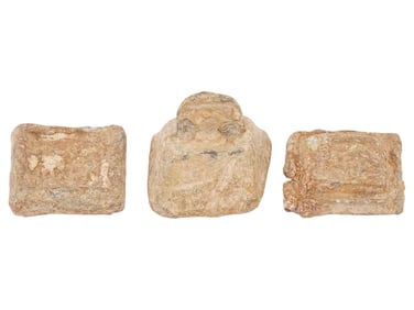 GROUP OF THREE ANCIENT ROMAN INSCRIBED LEAD WEIGHTS