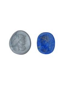 ANCIENT ROMAN LAPIS INTAGLIO W PORTRAIT 100 TO 300 AD
