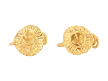 PAIR OF ANCIENT ROMAN GOLD EARRINGS 100 TO 300 AD