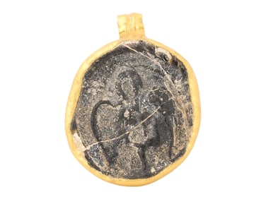 ANCIENT ROMAN GOLD AND BRONZE PENDANT 100 TO 300 AD