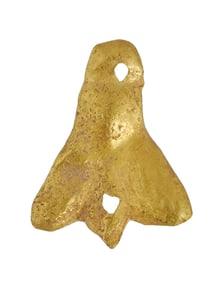 ANCIENT EGYPTIAN GOLD PLAQUE BEE PENDANT 700 TO 200 BC