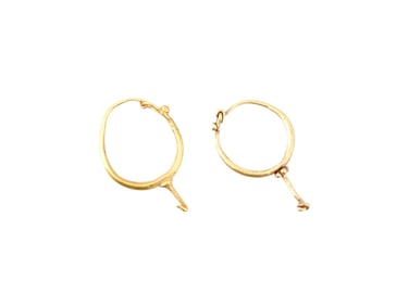 PAIR OF ANCIENT ROMAN GOLD HOOP EARRINGS WITH KNOTS
