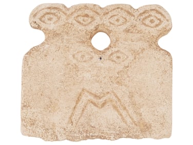 ANCIENT NEAR EASTERN EYE IDOL WITH THREE STYLIZED FACES